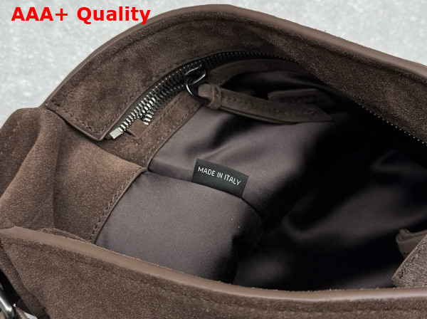 Miu Miu Utilitaire Suede Shoulder Bag in Dark Brown Replica