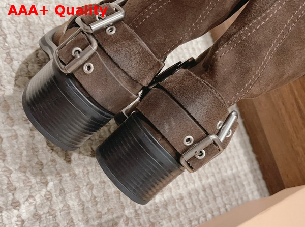 Miu Miu Vintage Look Suede Leather Booties in Brown Replica