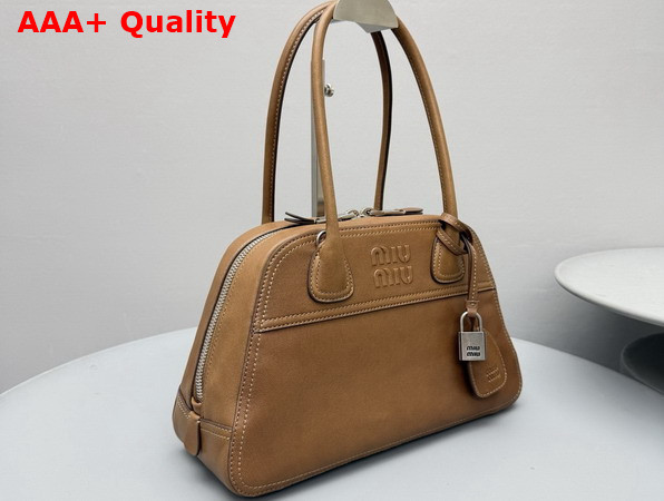 Miu Miu Vivant Nappa Leather Bag in Caramel 5BB199 Replica