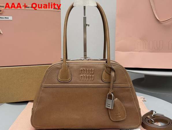 Miu Miu Vivant Nappa Leather Bag in Caramel 5BB199 Replica