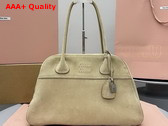 Miu Miu Vivant Suede Bag in Ecru 5BB196 Replica