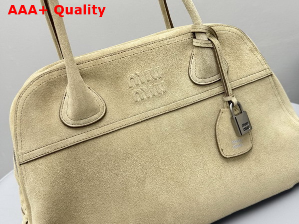 Miu Miu Vivant Suede Bag in Ecru 5BB196 Replica