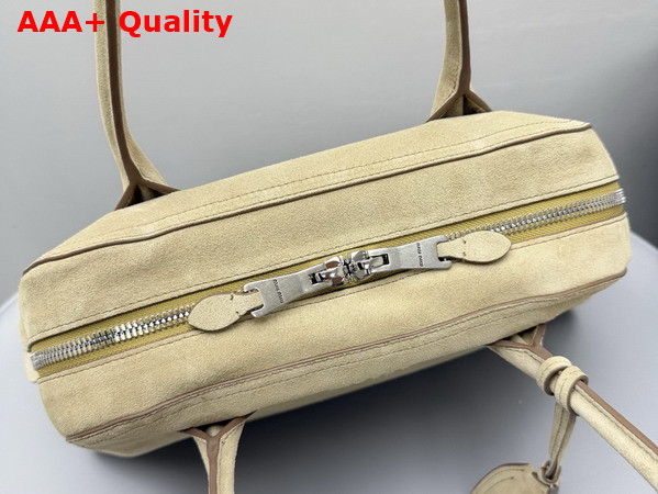 Miu Miu Vivant Suede Bag in Ecru 5BB196 Replica