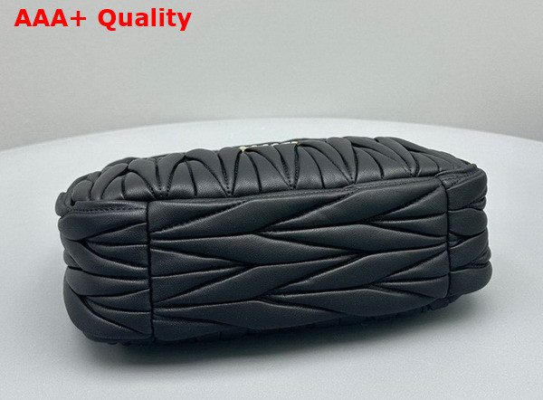 Miu Miu Wander Matelasse Nappa Leather Mini Hobo Bag in Black Replica