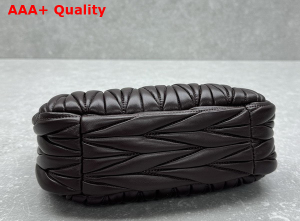 Miu Miu Wander Matelasse Nappa Leather Mini Hobo Bag in Chocolate Replica