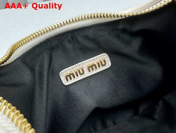 Miu Miu Wander Matelasse Nappa Leather Mini Hobo Bag in White Replica