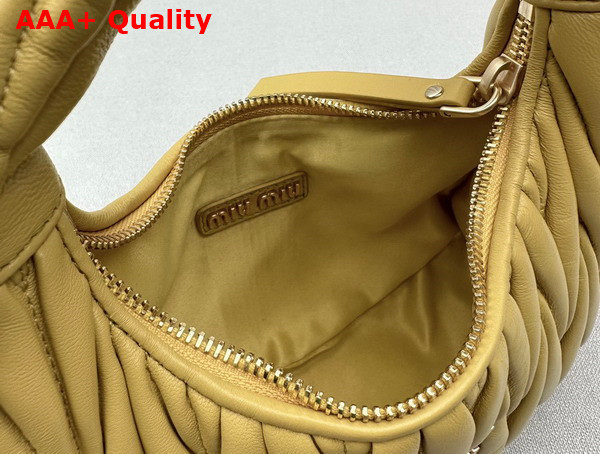 Miu Miu Wander Matelasse Nappa Leather Mini Hobo Bag in Yellow Replica