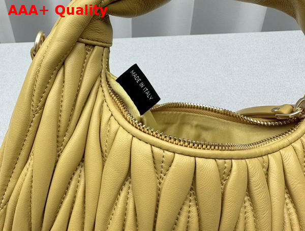 Miu Miu Wander Matelasse Nappa Leather Mini Hobo Bag in Yellow Replica