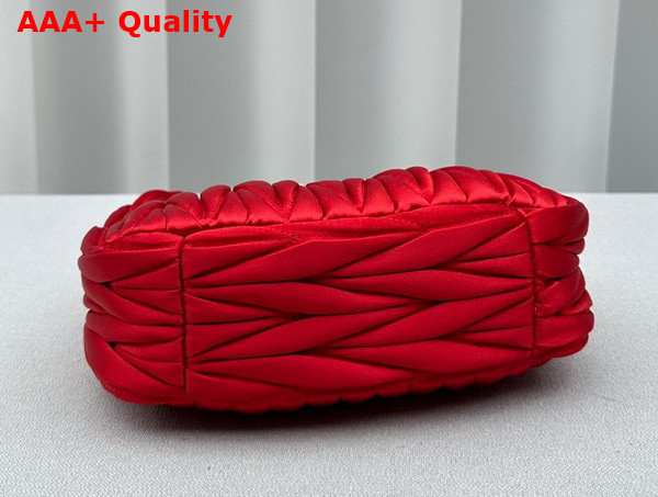 Miu Miu Wander Matelasse Satin Mini Hobo Bag in Red 5BC125 Replica