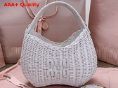 Miu Miu Wander Wicker Handbag in White Replica