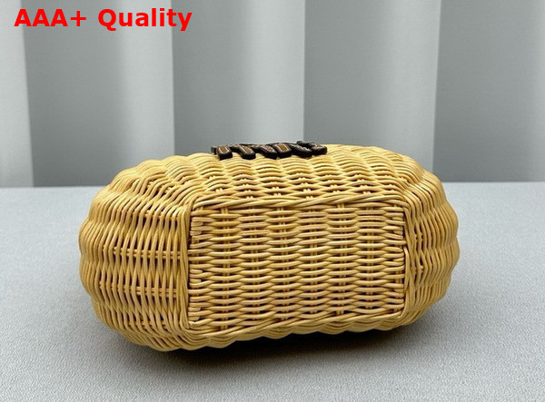 Miu Miu Wander Wicker Hobo Bag Tan Caramel 5BC125 Replica