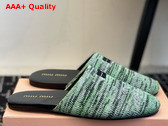 Miu Miu Wool Slippers in Green 5S368E Replica