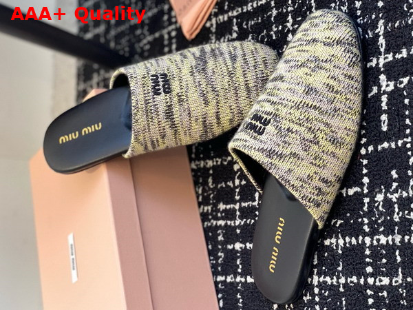 Miu Miu Wool Slippers in Pistachio Green 5S368E Replica