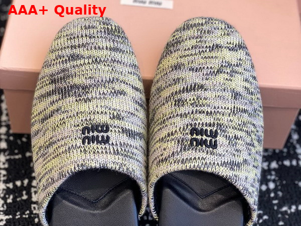 Miu Miu Wool Slippers in Pistachio Green 5S368E Replica