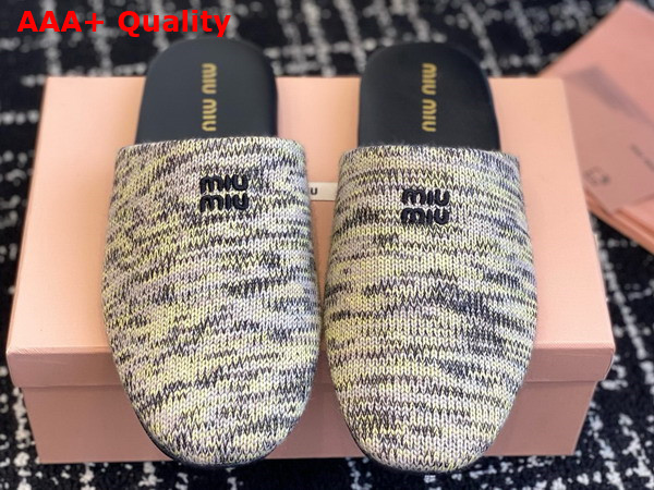 Miu Miu Wool Slippers in Pistachio Green 5S368E Replica