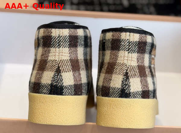 Miu Miu Wool and Shearling Slip On Booties in Camel Beige and Blue 5T558E Replica