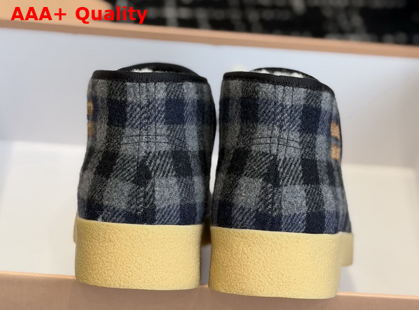 Miu Miu Wool and Shearling Slip On Booties in Grey and Blue 5T558E Replica