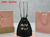 Miu Miu Woven Fabric Mini Bag Black Tan 5ND016 Replica