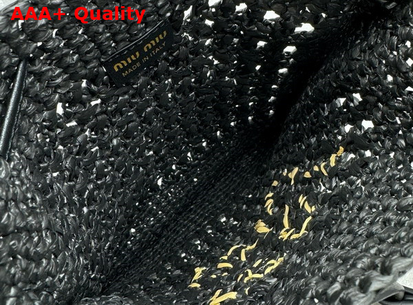 Miu Miu Woven Fabric Mini Bag Black Tan 5ND016 Replica