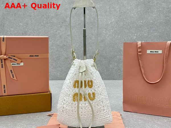 Miu Miu Woven Fabric Mini Bag White Beige 5ND016 Replica