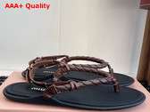 Miu Miu Woven Leather Sandals in Briarwood Replica