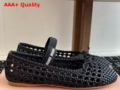 Miu Miu Woven Nappa Leather Ballerinas in Black 5F381E Replica