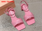 Miu Miu leather Sandals in Begonia Pink 5X910D Replica