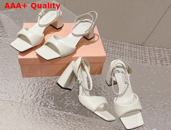 Miu Miu leather Sandals in Beige 5X910D Replica