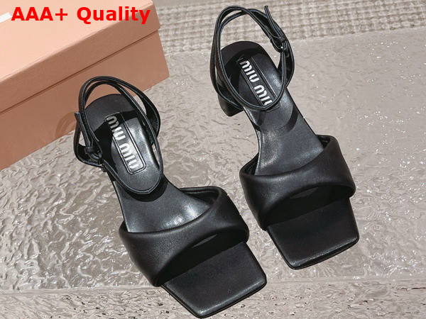 Miu Miu leather Sandals in Black 5X910D Replica