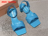 Miu Miu leather Sandals in Sapphire Blue 5X910D Replica