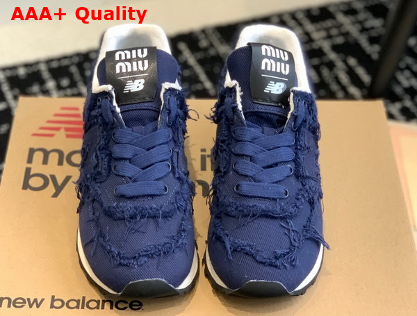 New Balance 574 x Miu Miu Denim Sneakers in Royal Blue Replica