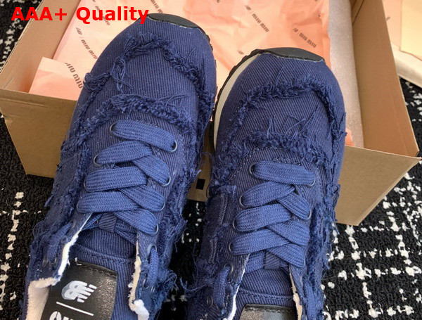 New Balance 574 x Miu Miu Denim Sneakers in Royal Blue Replica