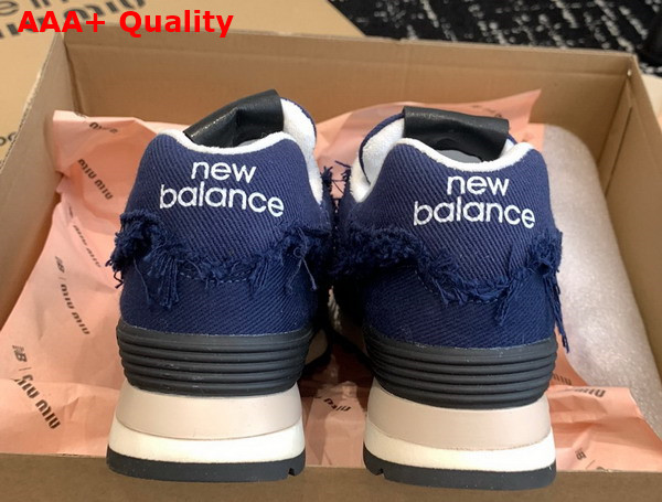 New Balance 574 x Miu Miu Denim Sneakers in Royal Blue Replica