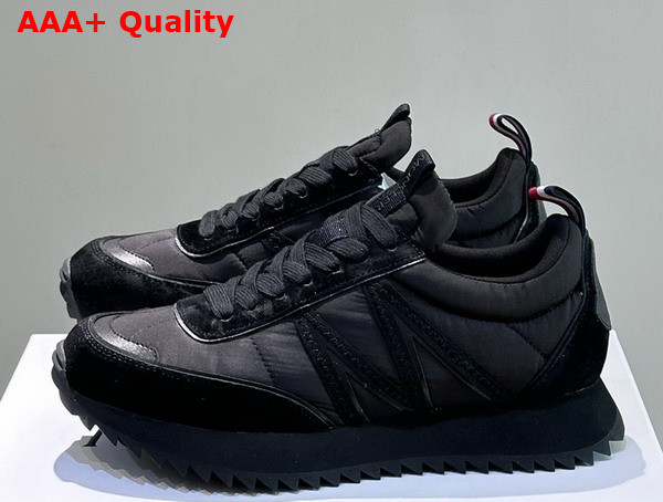 Moncler Pacey Nylon and Suede Sneakers in Black Replica