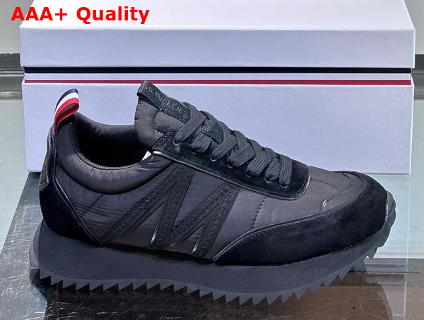 Moncler Pacey Nylon and Suede Sneakers in Black Replica