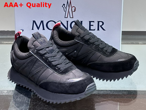 Moncler Pacey Nylon and Suede Sneakers in Black Replica