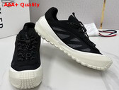 Moncler Trailgrip LP Suede and Nubuck Sneaker Black and White Replica