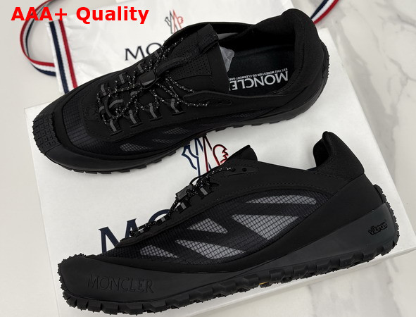 Moncler Trailgrip LP Suede and Nubuck Sneaker in Black Replica