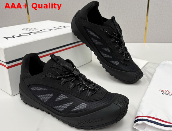 Moncler Trailgrip LP Suede and Nubuck Sneaker in Black Replica