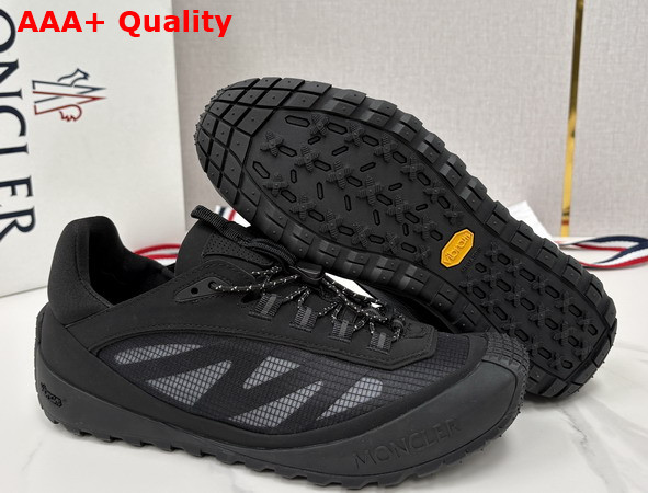 Moncler Trailgrip LP Suede and Nubuck Sneaker in Black Replica