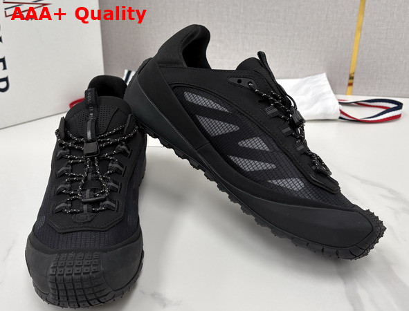 Moncler Trailgrip LP Suede and Nubuck Sneaker in Black Replica