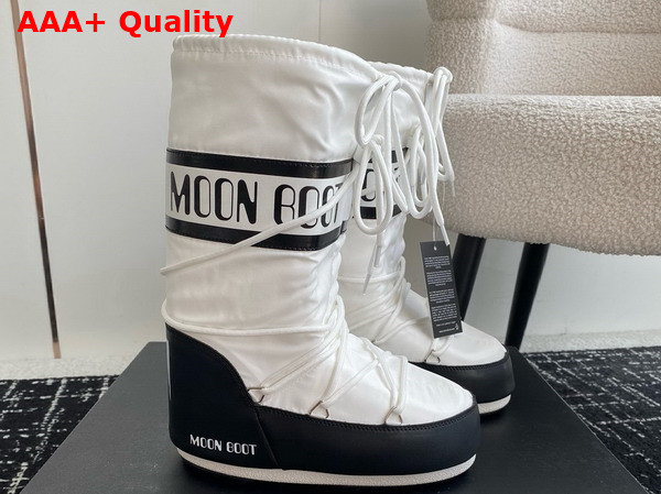 Moon Boot Icon Colourblock Nylon Boots Black and White 23539087 Replica