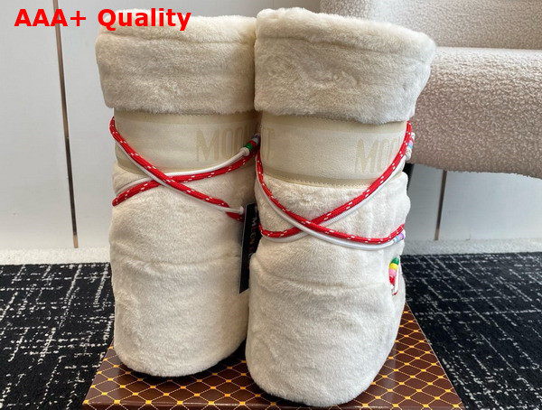 Moon Boot Icon Cream Faux Fur Beads Boots 21112519 Replica