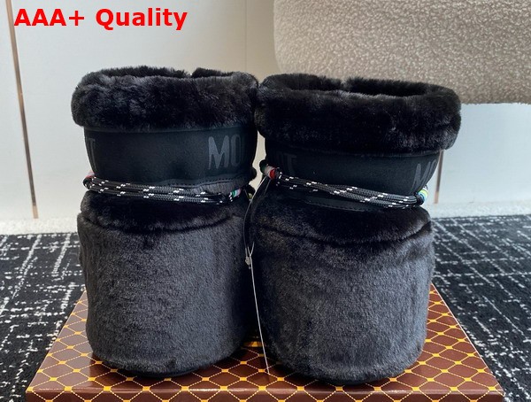 Moon Boot Icon Low Black Faux Fur Beads Boots 23539094 Replica