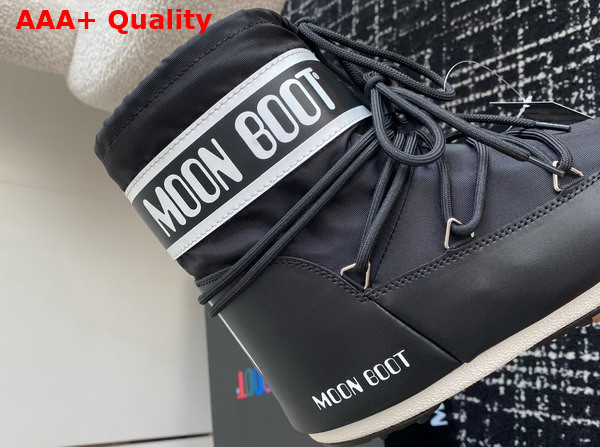 Moon Boot Icon Low Black Nylon Boots 17755852 Replica