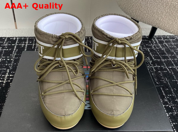 Moon Boot Icon Low Khaki Nylon Boots 17005263 Replica