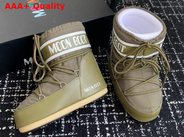 Moon Boot Icon Low Khaki Nylon Boots 17005263 Replica