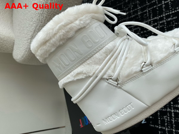 Moon Boot Icon Low White Faux Fur Boots 18517577 Replica