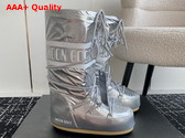 Moon Boot Icon Nylon Boots in Silver Replica