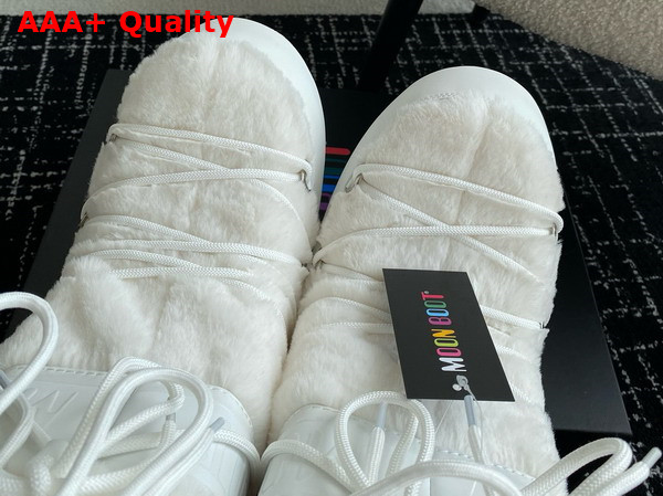 Moon Boot Icon White Faux Fur Boots 17005265 Replica